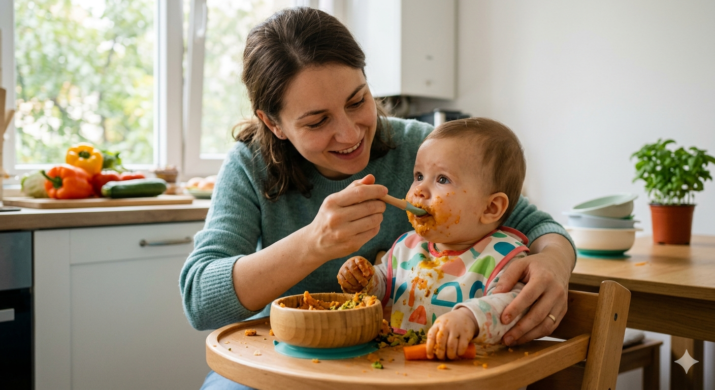 Introducerea alimentelor solide (diversificarea) la bebeluși – plan complet lună cu lună de la 6 la 12 luni